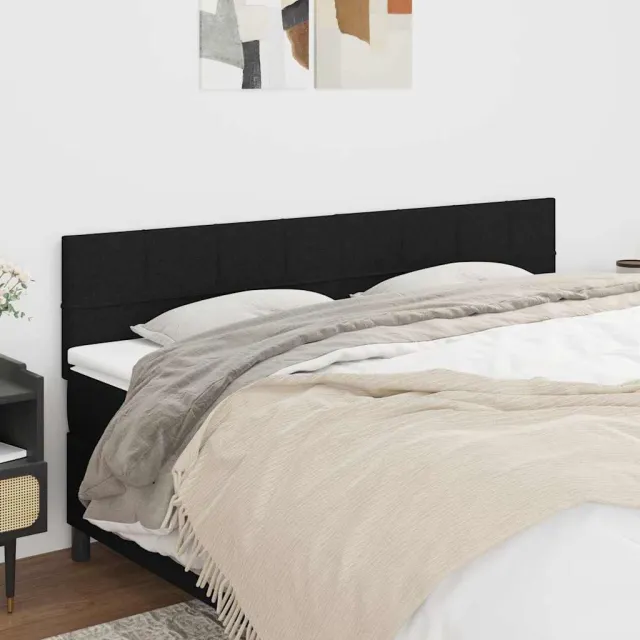vidaXL Hoofdborden 180x5x78/88 cm stof zwart