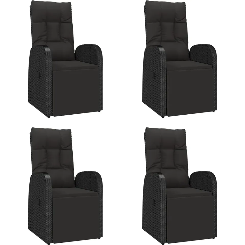 vidaXL 5-delige Tuinset poly rattan en massief acaciahout zwart, foto 3