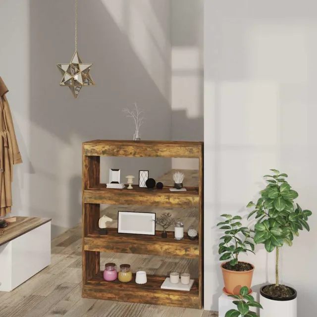 vidaXL Boekenkast/kamerscherm 80x30x103 cm bewerkt hout gerookt eiken, foto 2