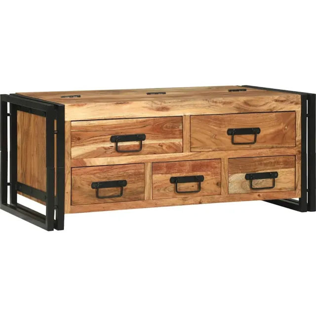 vidaXL Salontafel met lade Bruin 90 x 50 x 38 cm Massief Acaciahout