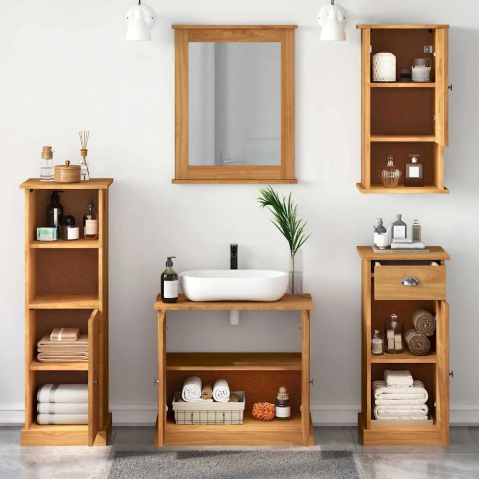 vidaXL Badkamermeubelset VIGO 5 st Honingbruin 37 x 34 x 110 cm bruin, foto 4