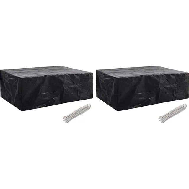 vidaXL Tuinmeubelhoezen 2 st 8 ogen 242x162x100 cm Zwart