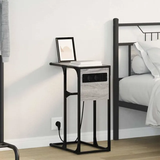 vidaXL Nachtkastje Grijs Sonoma 41,5 x 26 x 60,5 cm Bewerkt hout, foto 2