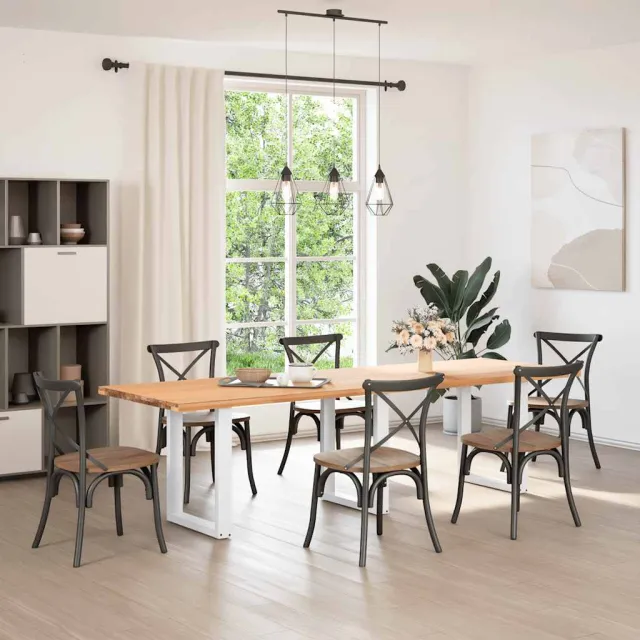 vidaXL Eettafelpoten 3 st U-vormig 70x(72-73) cm staal wit