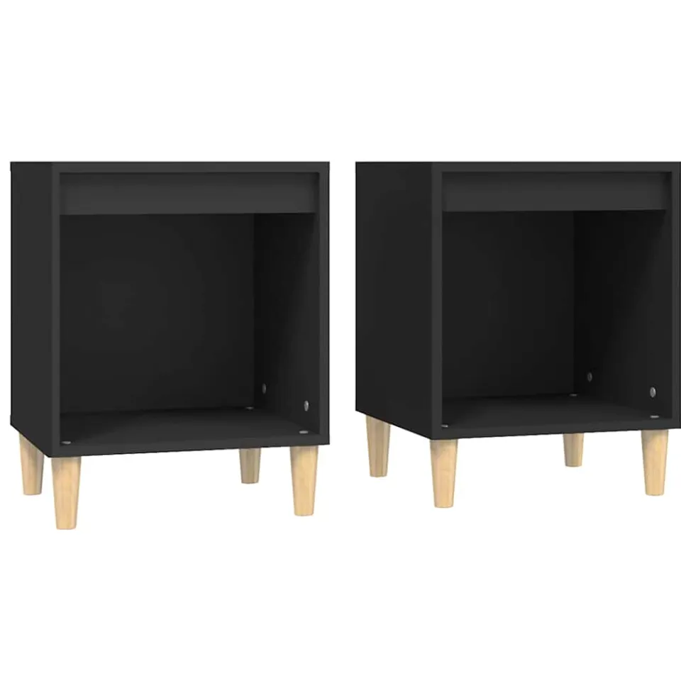 vidaXL Nachtkastjes 2 st 40x35x50 cm zwart