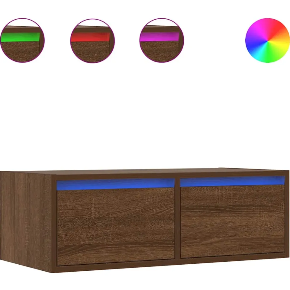 vidaXL Tv-meubel met LED-verlichting 75x35,5x25 cm bruin eikenkleur, foto 3