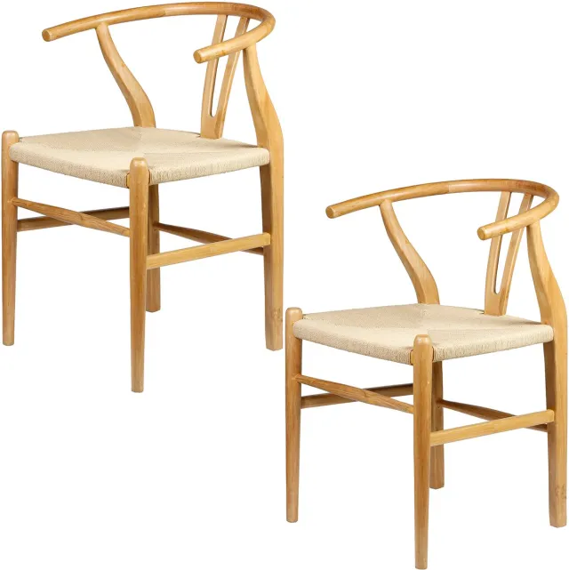 Casa Moro Eetkamerstoelen - stoelen met armleuning houten stoel – set voor eetkamer eettafel Esszimmerstuhl Beige