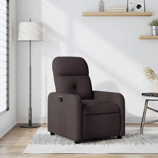 vidaXL Fauteuil verstelbaar stof donkerbruin