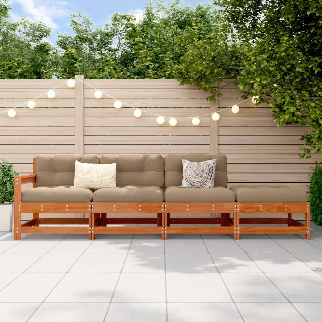 vidaXL Sectie Sofa Eenheden Wasbruin 252 x 62 x 70,5 cm