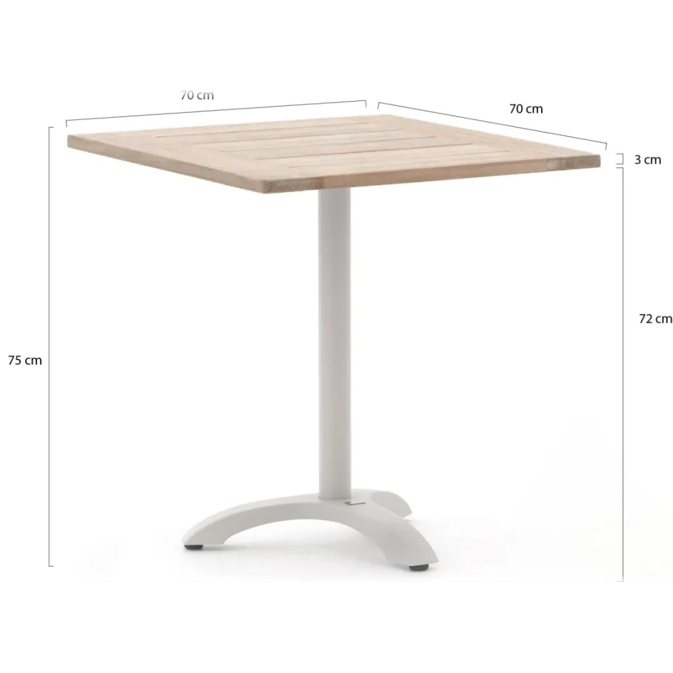 Bellagio tuinmeubelen Bellagio Lisio tuintafel 70x70x75cm wit, foto 2