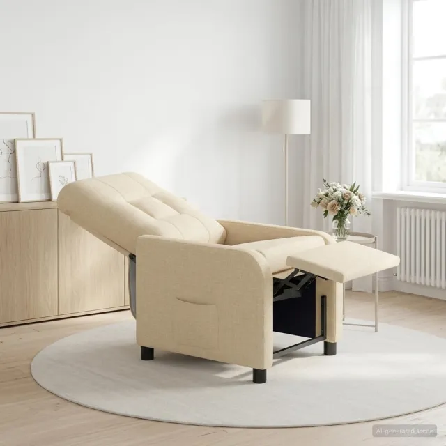 vidaXL Relaxfauteuil Crèmekleurig Stof