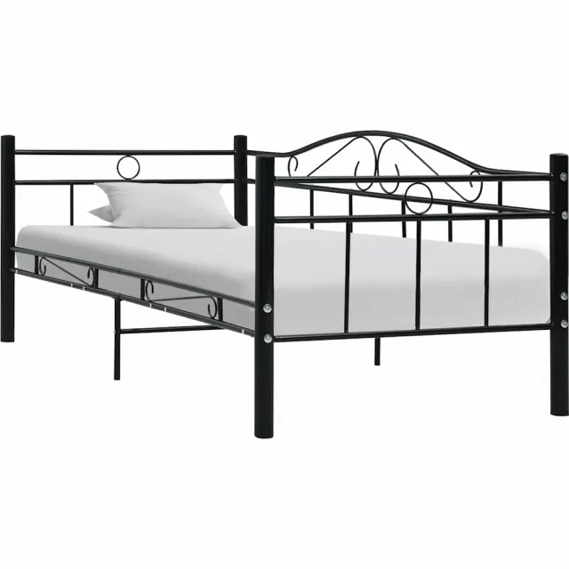 vidaXL Bedbank metaal zwart 90x200 cm