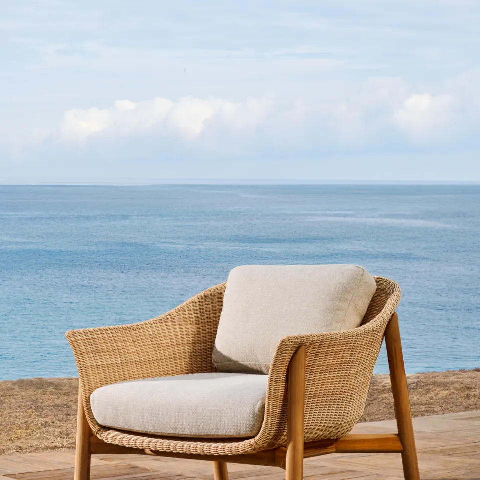 Kave Home Galea fauteuil teakhout rattan, foto 8