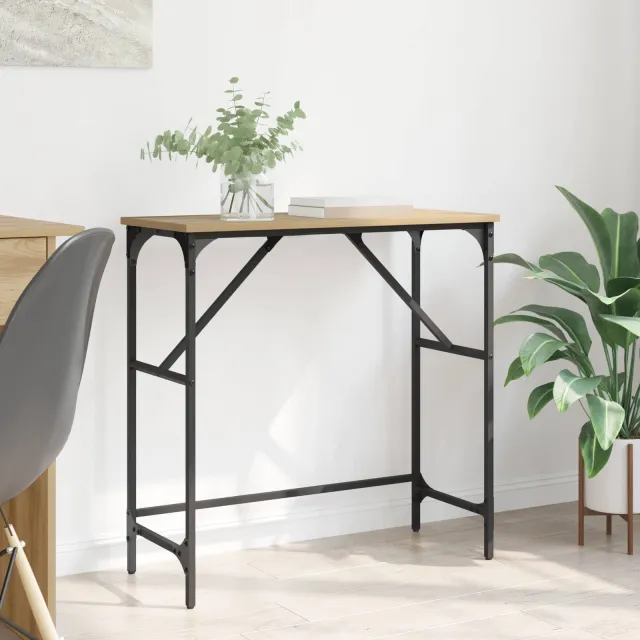 vidaXL Wandtafel Artisan Eiken 75 x 32 x 75 cm Bewerkt hout Bruin