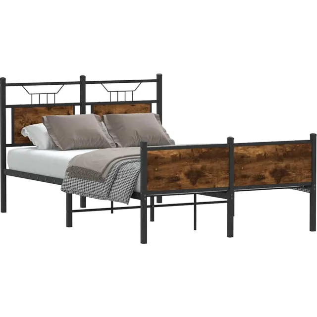 vidaXL Bedframe zonder matras hout gerookt eikenkleurig 120x200 cm Bruin