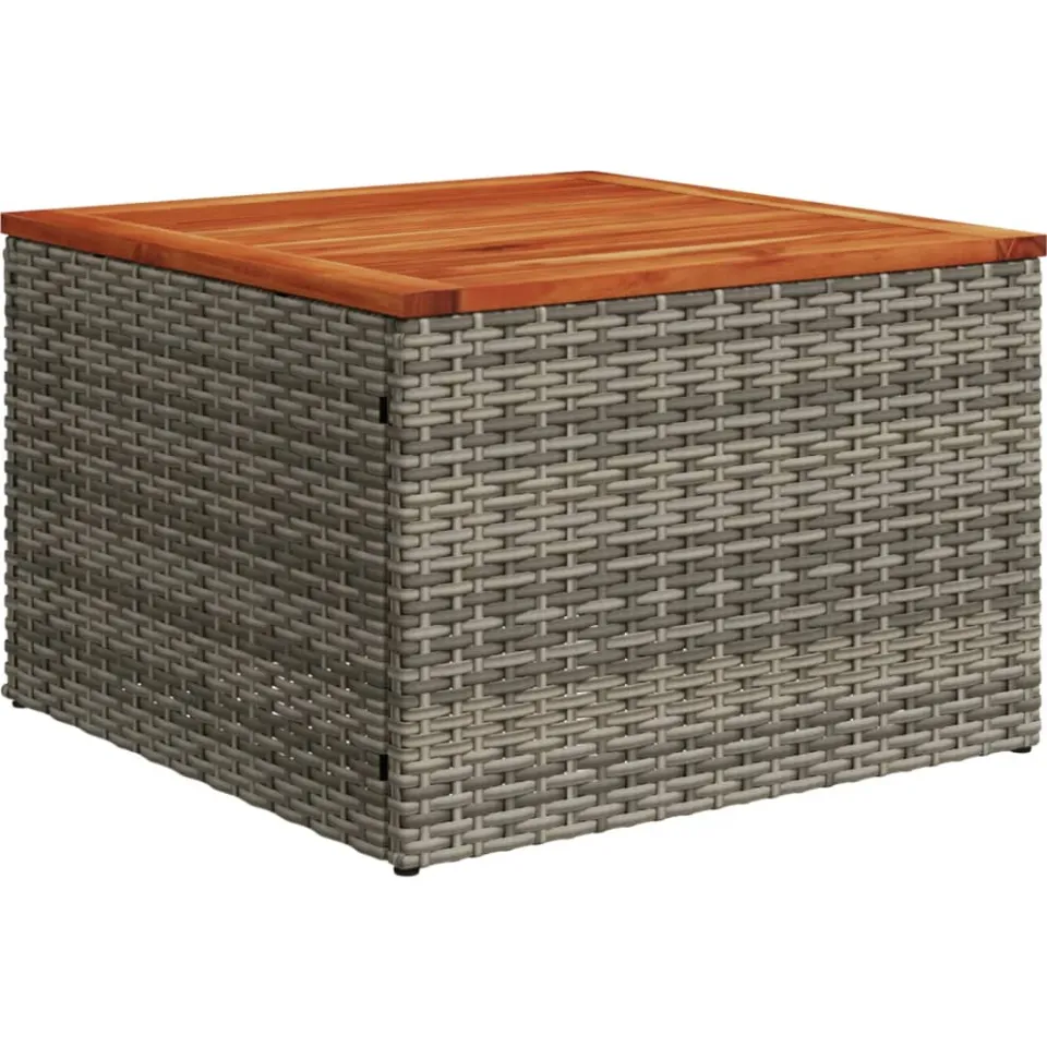 vidaXL 7-delige Loungeset met kussens poly rattan grijs