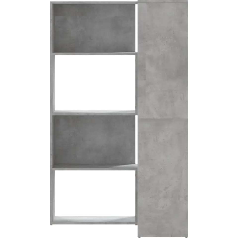 vidaXL Boekenkast 4-laags hoek 85x85x140 cm bewerkt hout betongrijs grijs, foto 4
