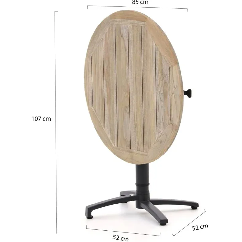Bellagio tuinmeubelen Bellagio Canzo klaptafel Ø85 (h:73/109cm) verstelbaar zwart, foto 3