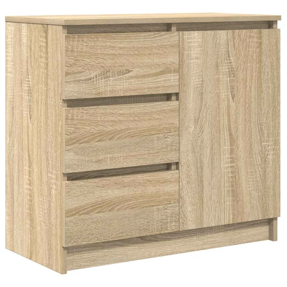 vidaXL Dressoir met lade 71x35x65 cm spaanplaat sonoma eikenkleurig Bruin
