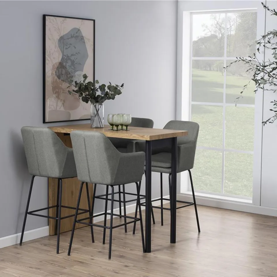 Lisomme Jez gestoffeerde barkruk lichtgrijs - 75 cm grijs, foto 2