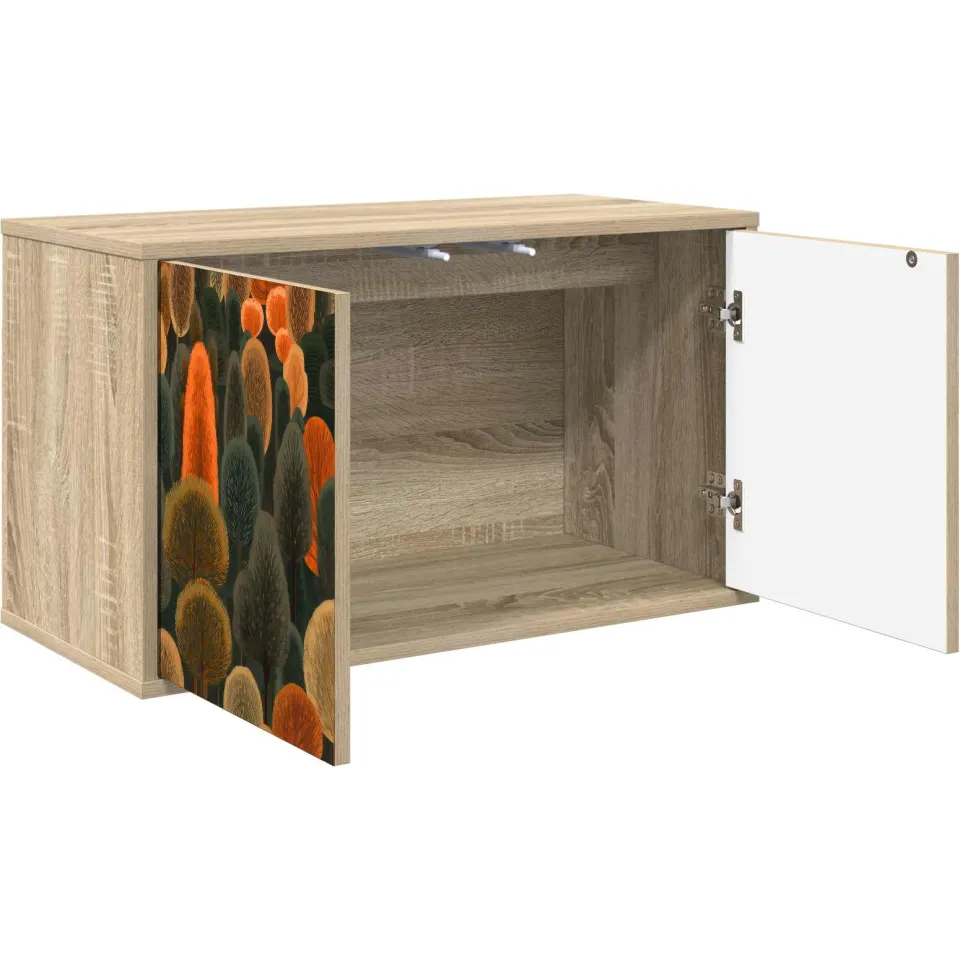 vidaXL Wandgemonteerd tv-meubel ZAANDAM 69 x 33 x 40 cm Sonoma Eiken Bruin