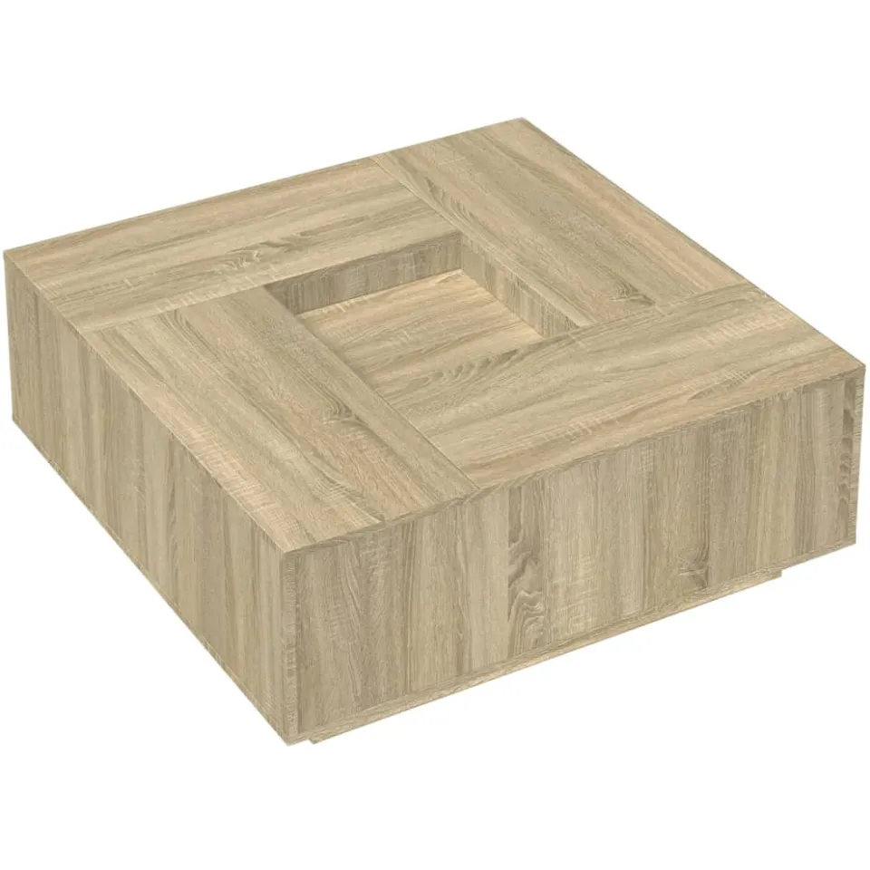 vidaXL Salontafel 100x100x40 cm bewerkt hout sonoma eikenkleurig, foto 4