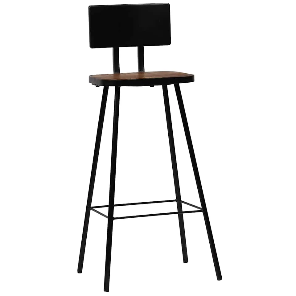 vidaXL Barkrukken 2 st massief gerecycled hout bruin, foto 2