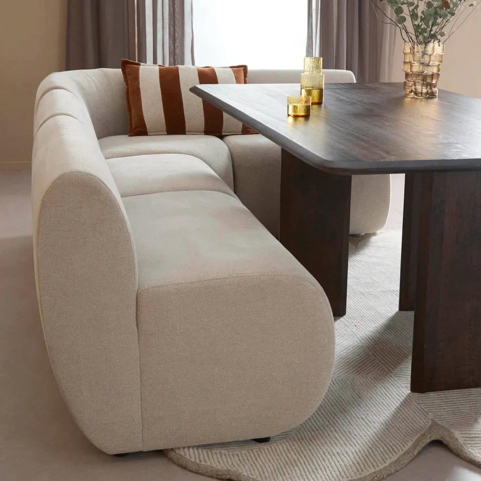 Studio LIVIT Delia 1-zits element eetkamerbank beige, foto 4