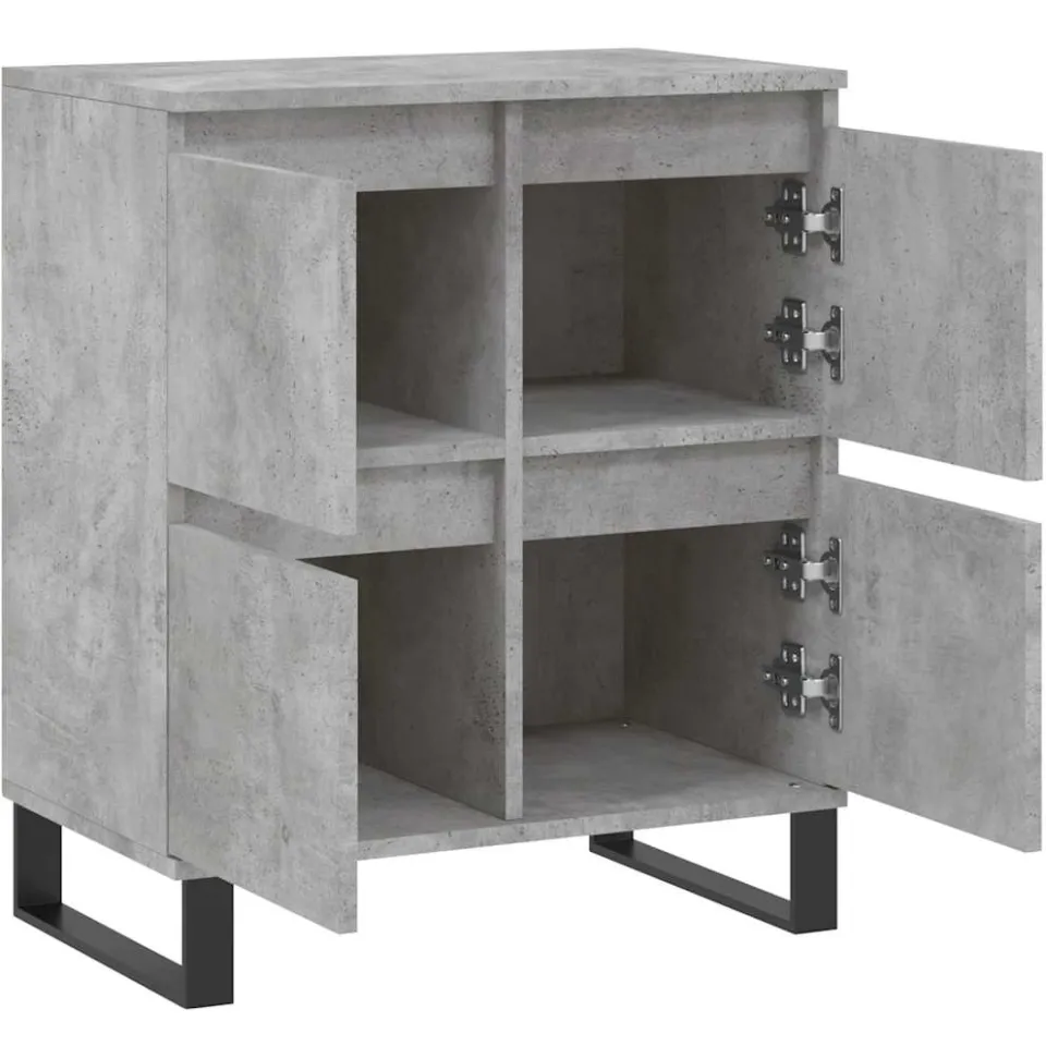 vidaXL Dressoir 60x35x70 cm bewerkt hout betongrijs grijs, foto 4