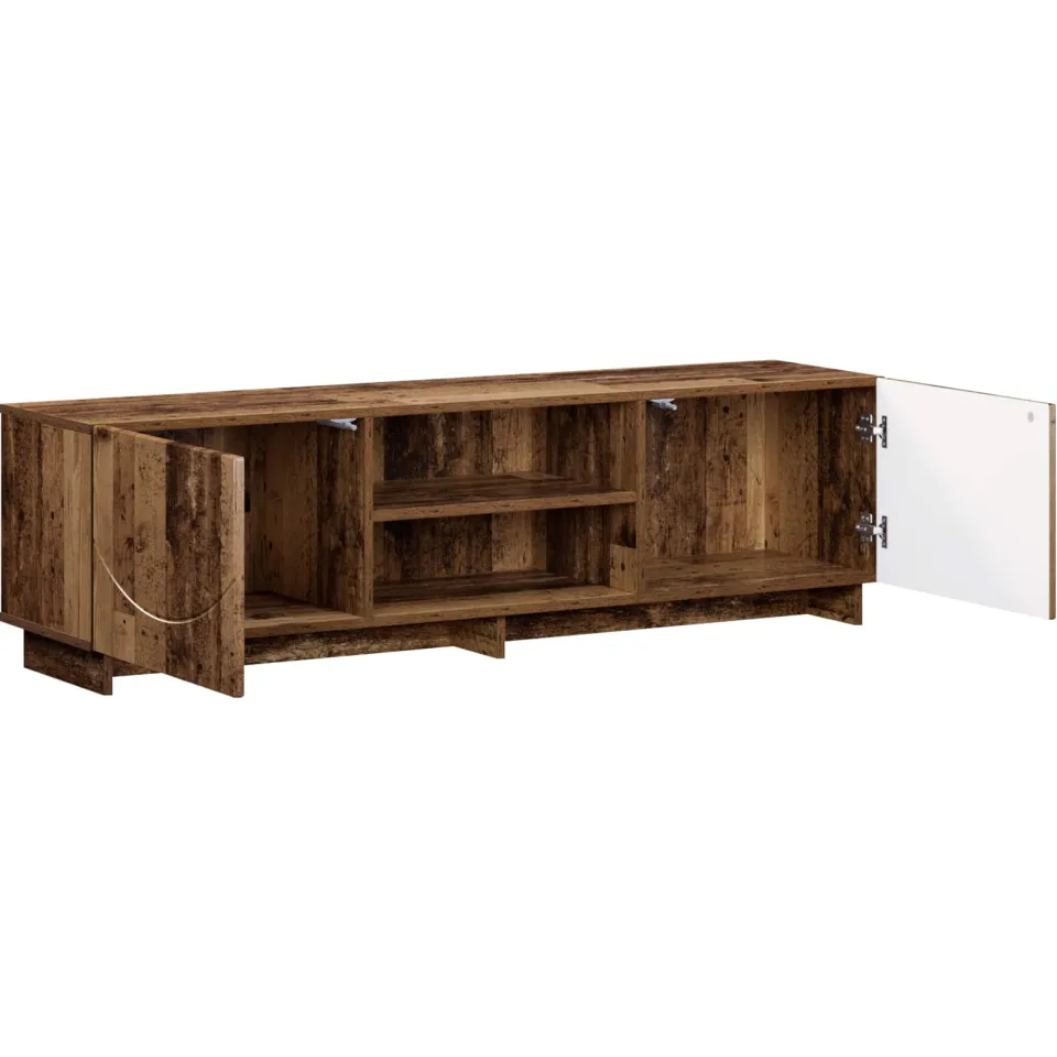 vidaXL TV-standaard 140 x 34,5 x 40 cm Oud hout Bewerkt hout Bruin