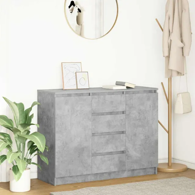 vidaXL Dressoir met lades 100,5x35x76 cm spaanplaat betongrijs