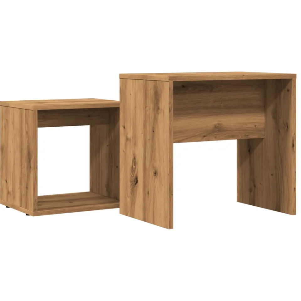 vidaXL 2-delige Tafeltjesset bewerkt hout artisanaal eikenkleurig, foto 4