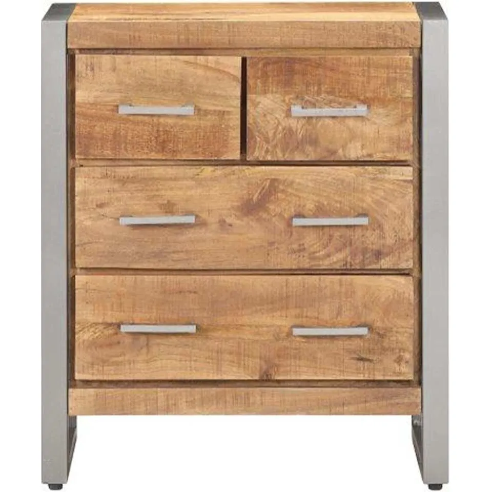 vidaXL Dressoir 60x35x70 cm ruw mangohout bruin, foto 2