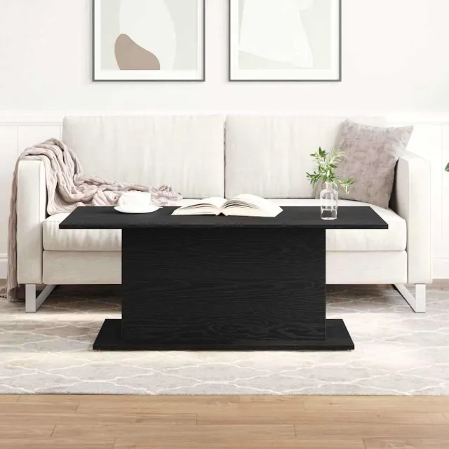 vidaXL Salontafel Zwart Eiken 102 x 55,5 x 40 cm Bewerkt hout, foto 2