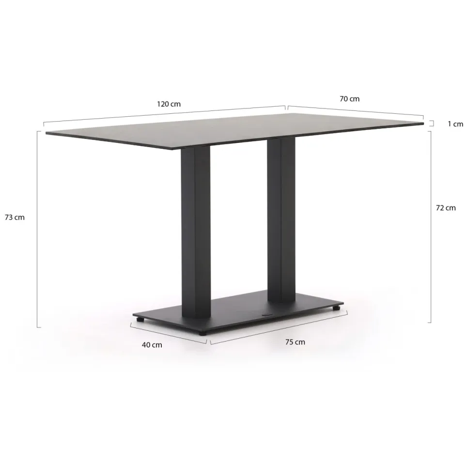 Forza Furniture Forza Orta tuintafel 120x70x73cm grijs, foto 3