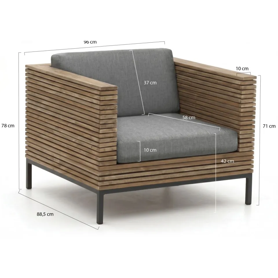 ROUGH Furniture ROUGH-D lounge tuinstoel bruin, foto 2