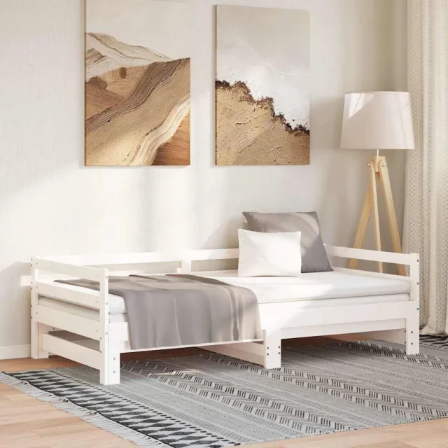vidaXL Uitschuifbare slaapbank zonder matras 80x200 cm wit