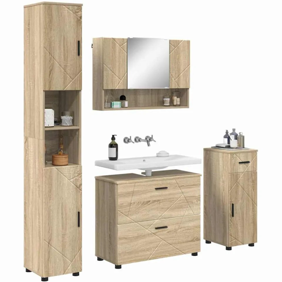 vidaXL Badkamermeubelset 5 st Sonoma Eiken 35 x 30 x 192 cm, foto 3