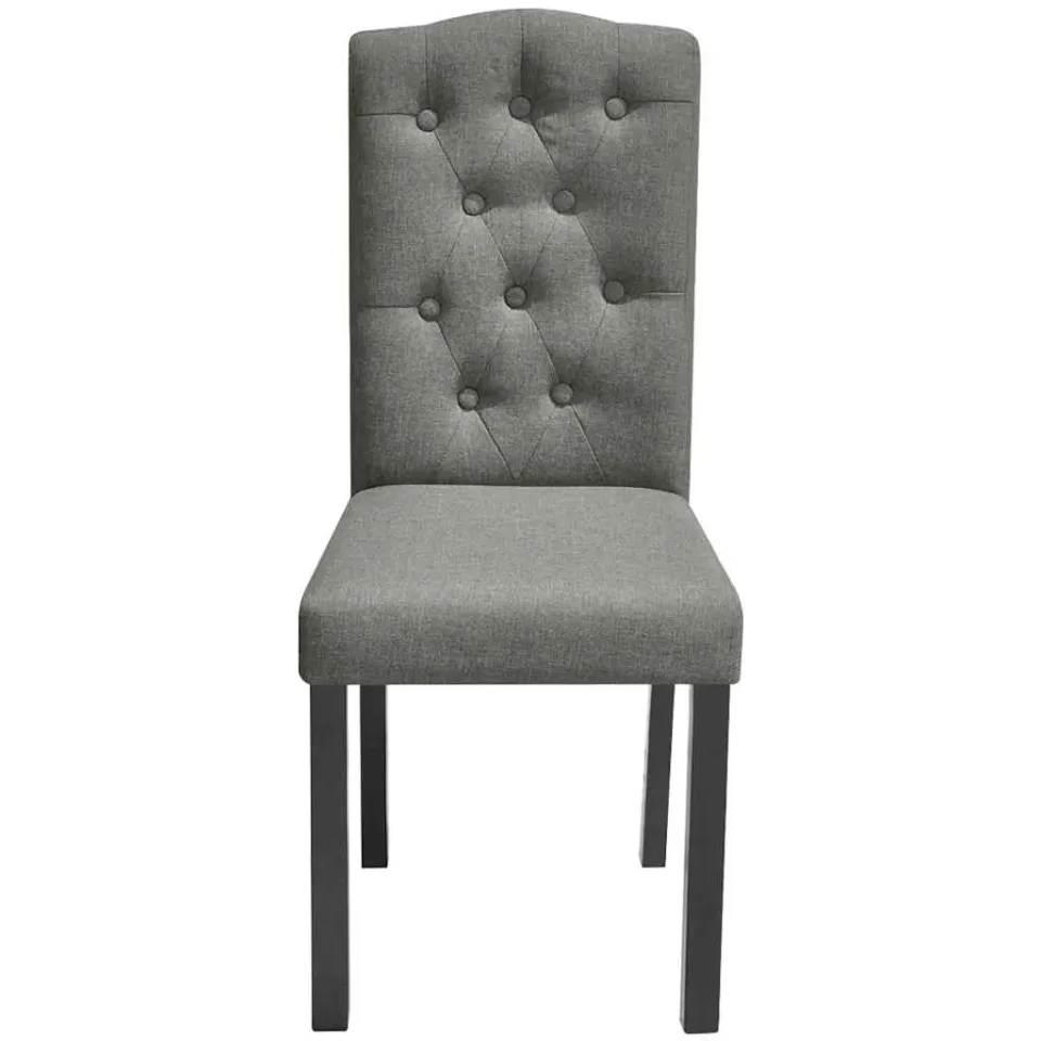 vidaXL Eetkamerstoelen 2 st stof grijs, foto 3