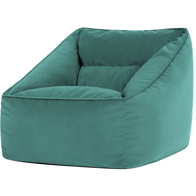iCON icon Zitzack Natalia - Fluwelen Zitzakfauteuil - Houtskool Petrol