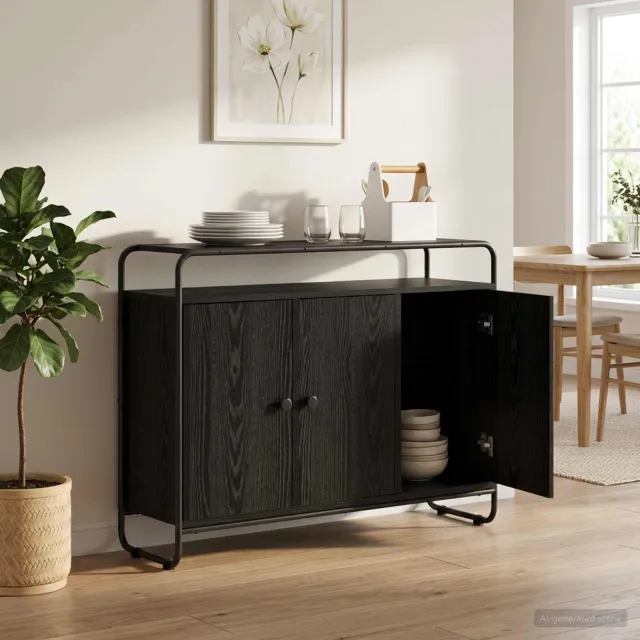 vidaXL Dressoir Zwart eiken 102 x 35 x 75 cm Bewerkt hout