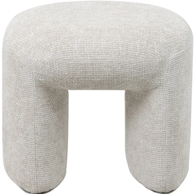 Giga Meubel Poef Haven - Beige - Stof - 47x42x42cm