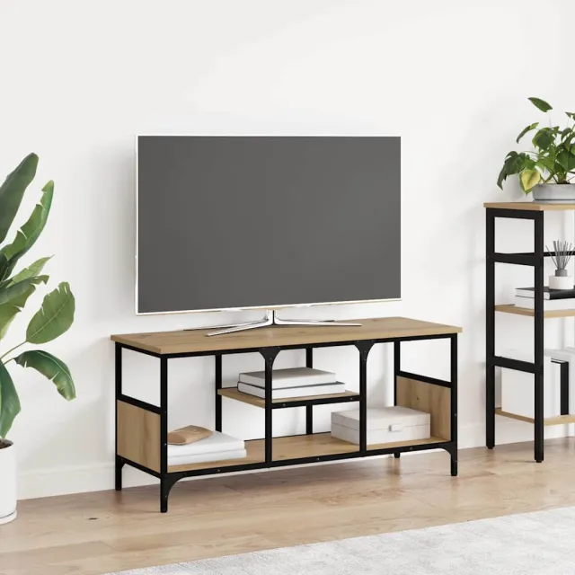 vidaXL TV-kast 100 x 35 x 45 cm Artisan Eiken Gemonteerd hout en ijzer, foto 2