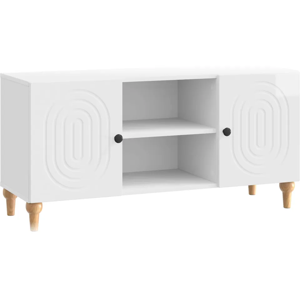 vidaXL TV-kast Hoogglans Wit 102 x 34,5 x 50 cm Bewerkt hout