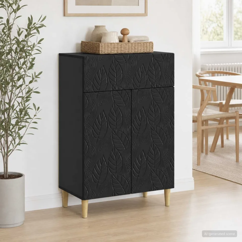 vidaXL Dressoir Zwart 66 x 34,5 x 90 cm Bewerkt hout, foto 3