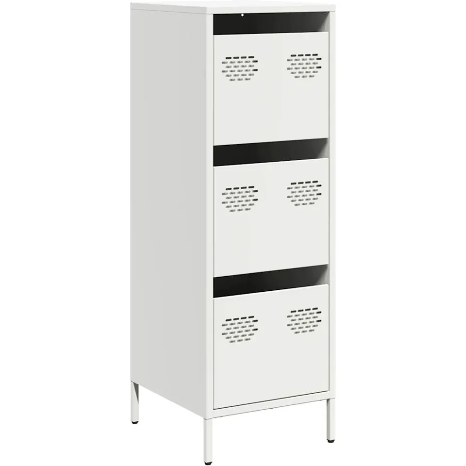 vidaXL Hoge kast 39x35x103,5 cm staal zwart, foto 3