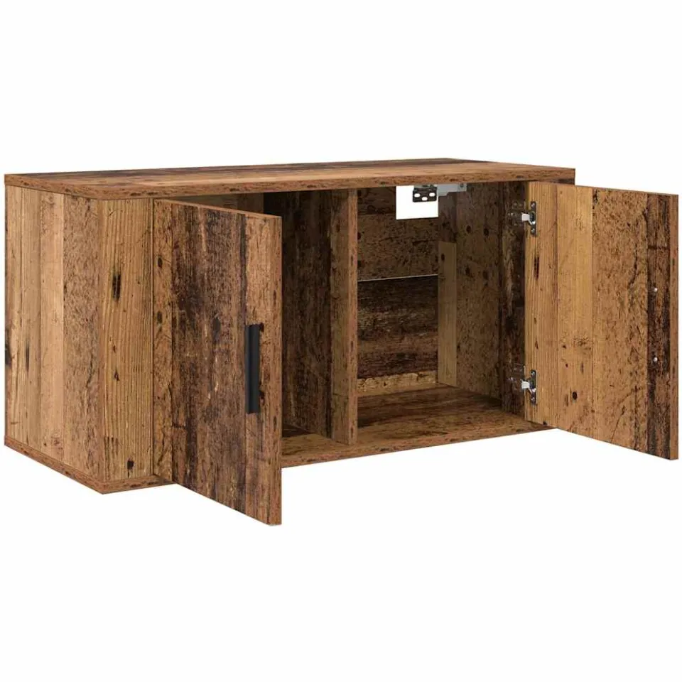 vidaXL Wandgemonteerde TV-kast 80 x 34.5 x 40 cm Oud hout Bewerkt hout bruin, foto 3