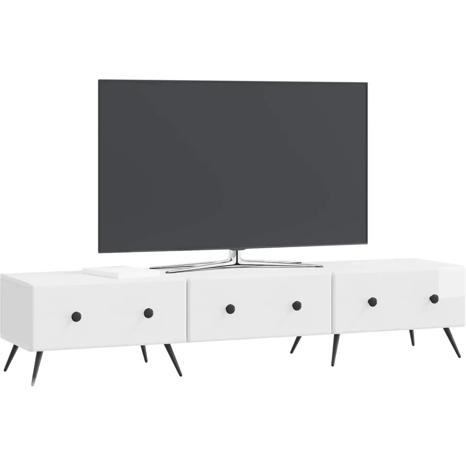 vidaXL TV-kast met lade Hoogglans Wit 147 x 34,5 x 30 cm Bewerkt hout