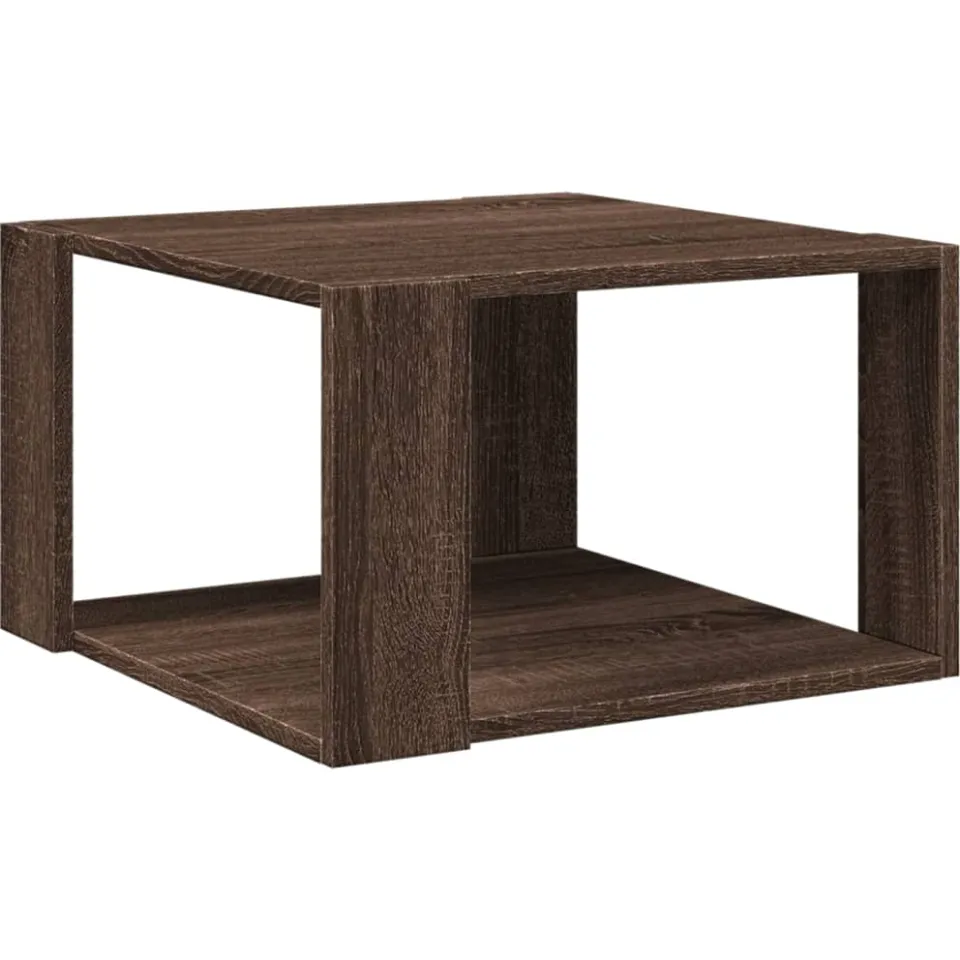 vidaXL Salontafel 51,5x51,5x30 cm bewerkt hout bruin eikenkleurig