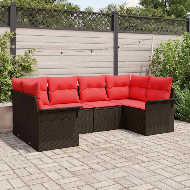 vidaXL Tuin Sofa Set 6 st Bruin poly rattan, foto 2